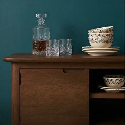 Fishe and Lilly Norway dark walnut TV stand with sleek design, storage compartments, and modern media unit features.