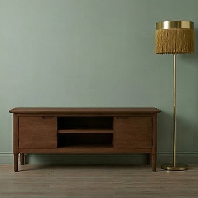 Dark walnut Fishe and Lilly TV stand and media unit with sleek design, storage compartments, and modern style.