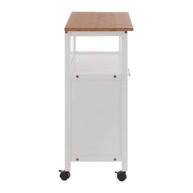 Harlow Bamboo Kitchen Trolley | Rolling Kitchen Island with Drawer & Shelves