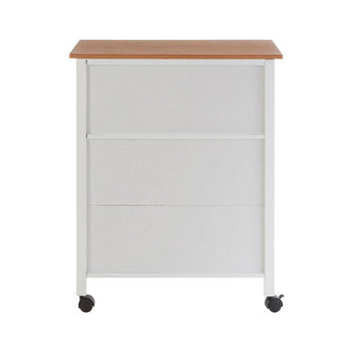 Harlow Bamboo Kitchen Trolley | Rolling Kitchen Island with Drawer & Shelves