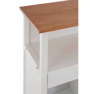 Harlow Bamboo Kitchen Trolley | Rolling Kitchen Island with Drawer & Shelves