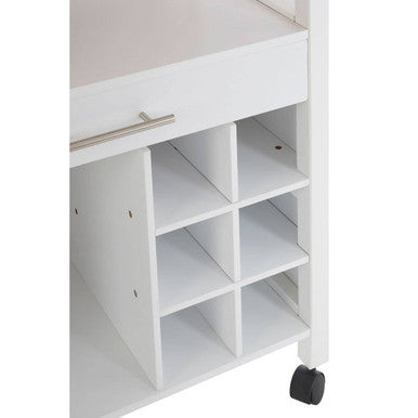 Harlow Bamboo Kitchen Trolley | Rolling Kitchen Island with Drawer & Shelves