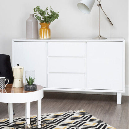 Moritz White High Gloss Finish 2 Door and 3 Drawer Sideboard