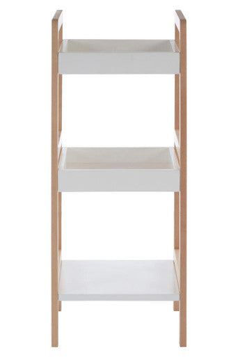 ARLA 3 Tier Bathroom Shelf Unit | Freestanding Bathroom Storage Shelf with Birchwood Frame