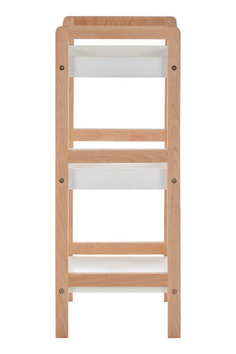 ARLA 3 Tier Bathroom Shelf Unit | Freestanding Bathroom Storage Shelf with Birchwood Frame