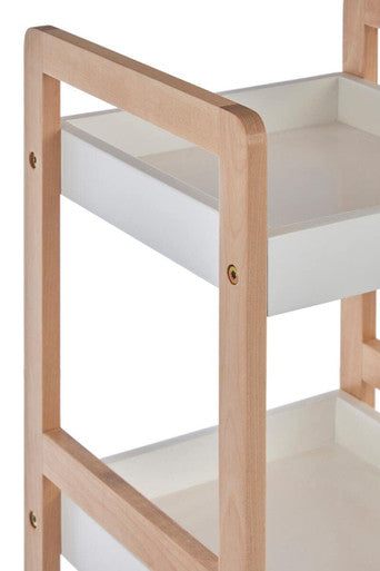 ARLA 3 Tier Bathroom Shelf Unit | Freestanding Bathroom Storage Shelf with Birchwood Frame