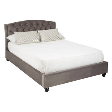 Orsina Josephine Steel Shade Double Bed with sleek metal frame and modern design, shown in a contemporary bedroom setting.