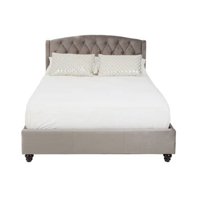 Orsina Josephine Steel Shade Double Bed with sleek metal frame and modern design, shown in a stylish bedroom setting.