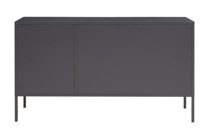 Acier Grey Metal 3 Door Sideboard with Glass Doors