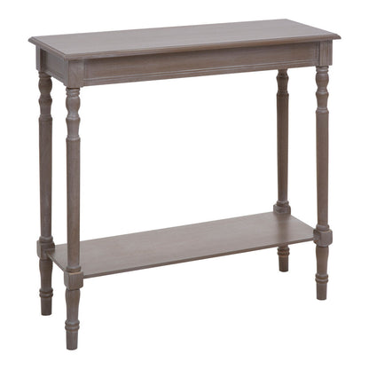 Orsina Heritage natural pine wood console table with lower storage shelf, modern design and smooth finish.