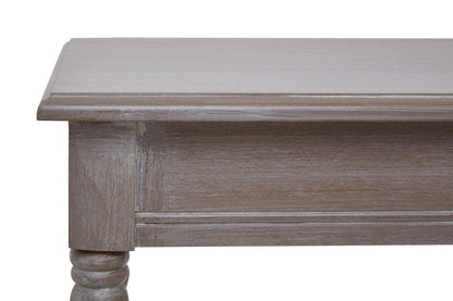 Orsina natural pine wood console table with lower storage shelf, crafted for stylish entryway or living room decor.