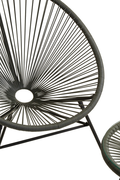 Orsina Miami Grey 3-piece rattan patio set with outdoor seating, including chairs and a table, ideal for conservatory or garden use.