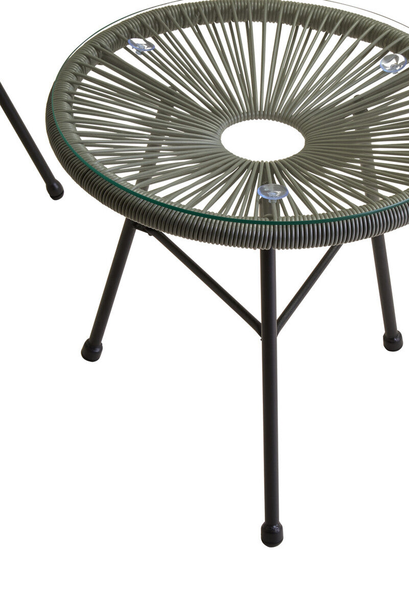 Orsina Miami Grey 3-piece rattan patio set with cushioned seats for conservatory or outdoor seating.