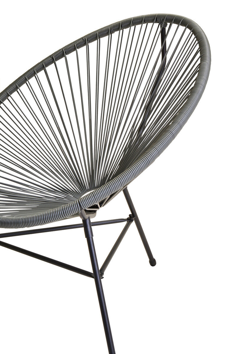 Orsina Miami Grey 3-piece rattan patio set with cushioned seats for outdoor or conservatory seating.