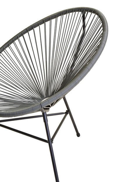 Orsina Miami Grey 3-piece rattan patio set with cushioned seats for outdoor or conservatory seating.