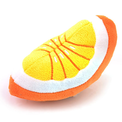 Gooddog Plush Squeaky Dog Toy | Cute Fruit-Shaped Interactive Toy for Dogs & Puppies