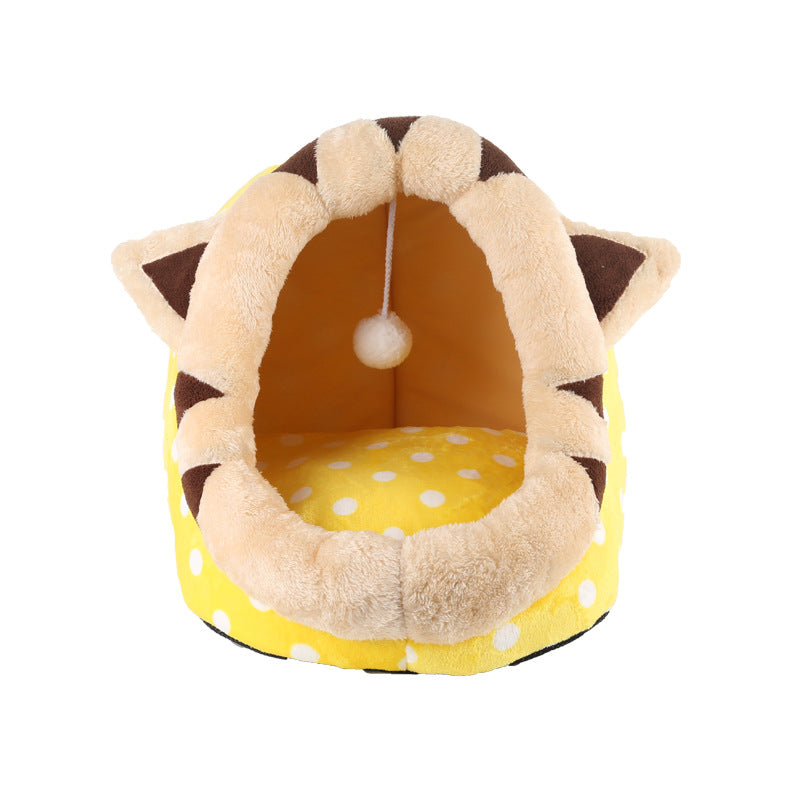 Enclosed Cat Bed for Cats & Small Dogs