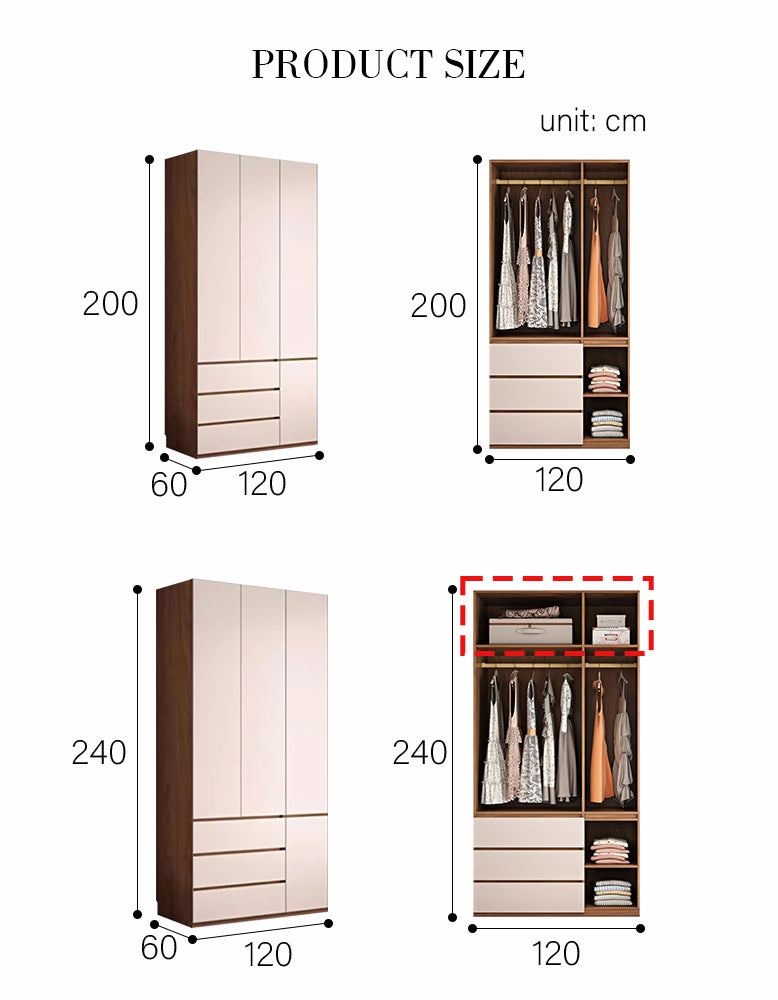 DC Concept Tiwari Small Wardrobe with Dressing Table, two double wardrobes in a compact design for bedroom storage.
