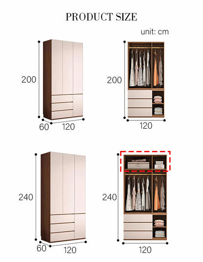 DC Concept Tiwari Small Wardrobe with Dressing Table, two double wardrobes in a compact design for bedroom storage.