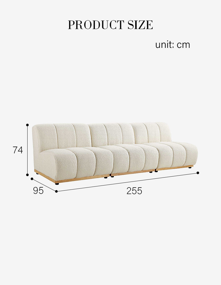 Yilmaz Modular Sofa, Armless Sofa, White Boucle