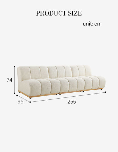 Yilmaz Modular Sofa, Armless Sofa, White Boucle