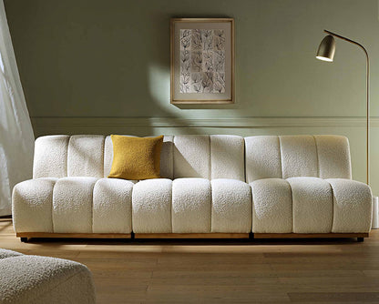 Yilmaz Modular Sofa, Armless Sofa, White Boucle