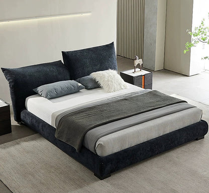DC Concept Zuri king and super king size bed in soft corduroy fabric with a modern design, shown in a stylish bedroom setup.