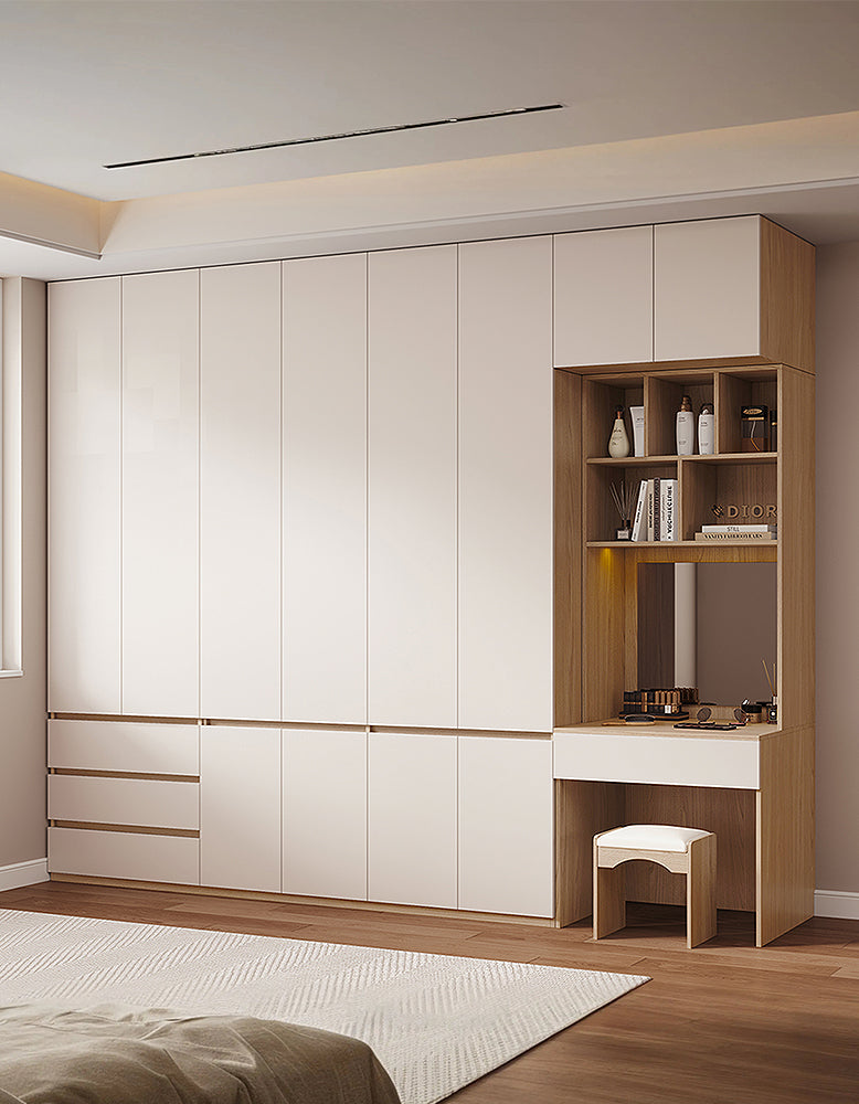 DC Concept Tiwari Small Wardrobe with Dressing Table, double wardrobe in a compact design, showcasing storage and modern style.