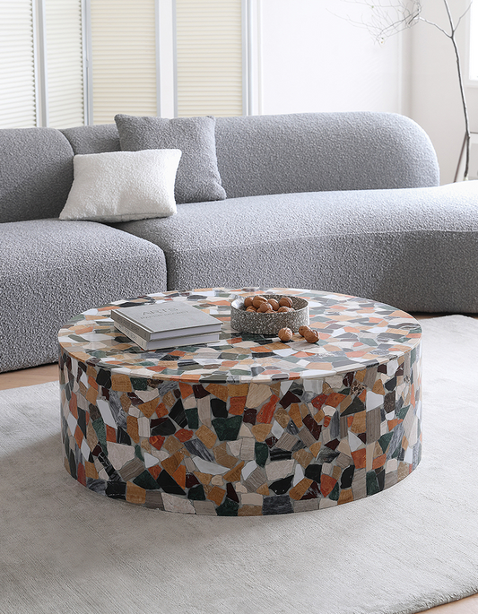 Modern Zahra coffee table by DC Concept featuring a sleek marble top and minimalist design in a stylish living room setting.