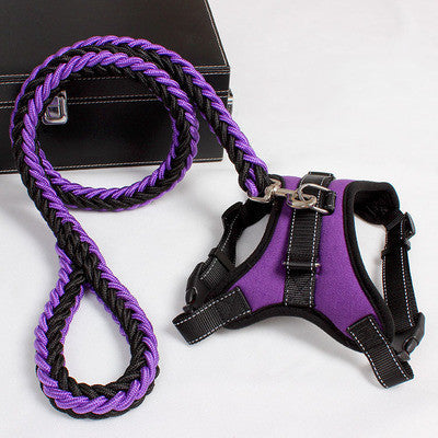 New Nylon Medium Large Dog Harness Collar | Padded Reflective K9 Dog Vest