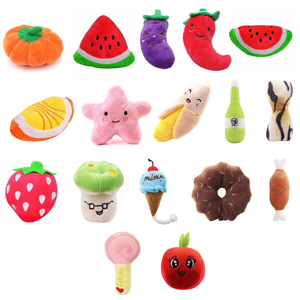 Gooddog Plush Squeaky Dog Toy | Cute Fruit-Shaped Interactive Toy for Dogs & Puppies