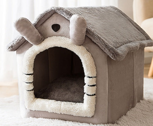 Foldable Cave Pet Bed for Dogs & Cats | Warm Enclosed Pet House