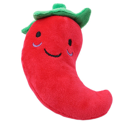 Gooddog Plush Squeaky Dog Toy | Cute Fruit-Shaped Interactive Toy for Dogs & Puppies