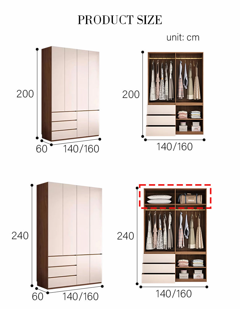 DC Concept Tiwari Small Wardrobe with dressing table, showcasing a modern 2 double wardrobe setup in a sleek design