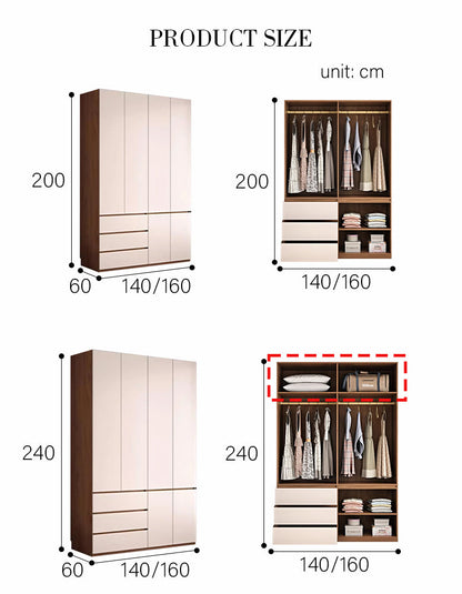 DC Concept Tiwari Small Wardrobe with dressing table, showcasing a modern 2 double wardrobe setup in a sleek design