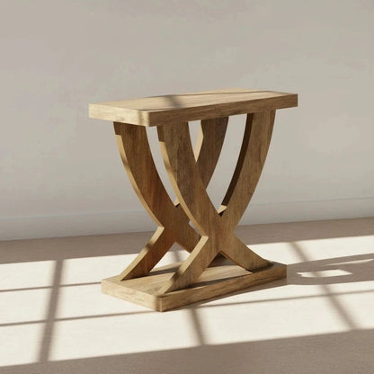 Sculptural Trestle Side Table
