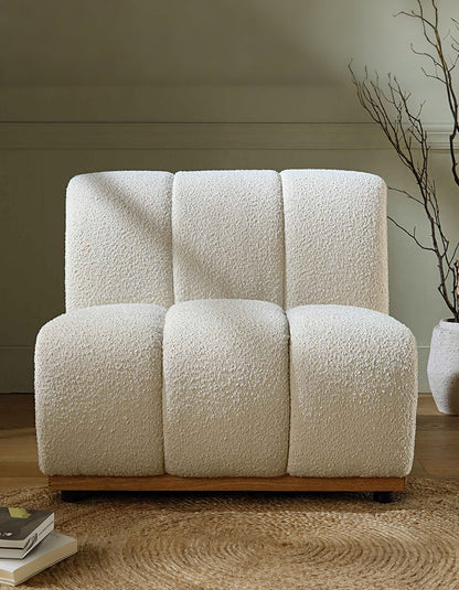 Yilmaz Modular Sofa, Armless Sofa, White Boucle