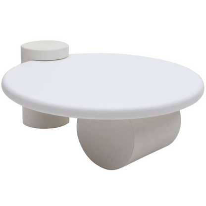 Modern abstract coffee table with geometric design and wooden finish, from InStock furniture collection.