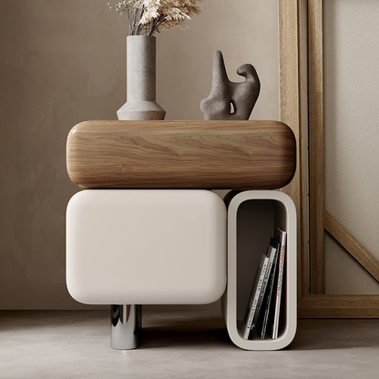 Violeta modern bedside table by DC Concept, sleek solid wood design, featuring a minimalist style suitable for contemporary bedrooms.