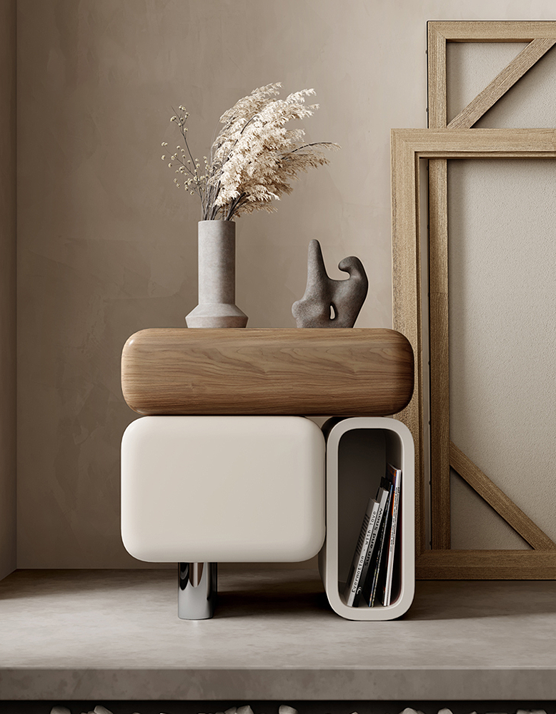 Modern DC Concept Violeta bedside table with sleek solid wood design, perfect for contemporary bedroom decor.
