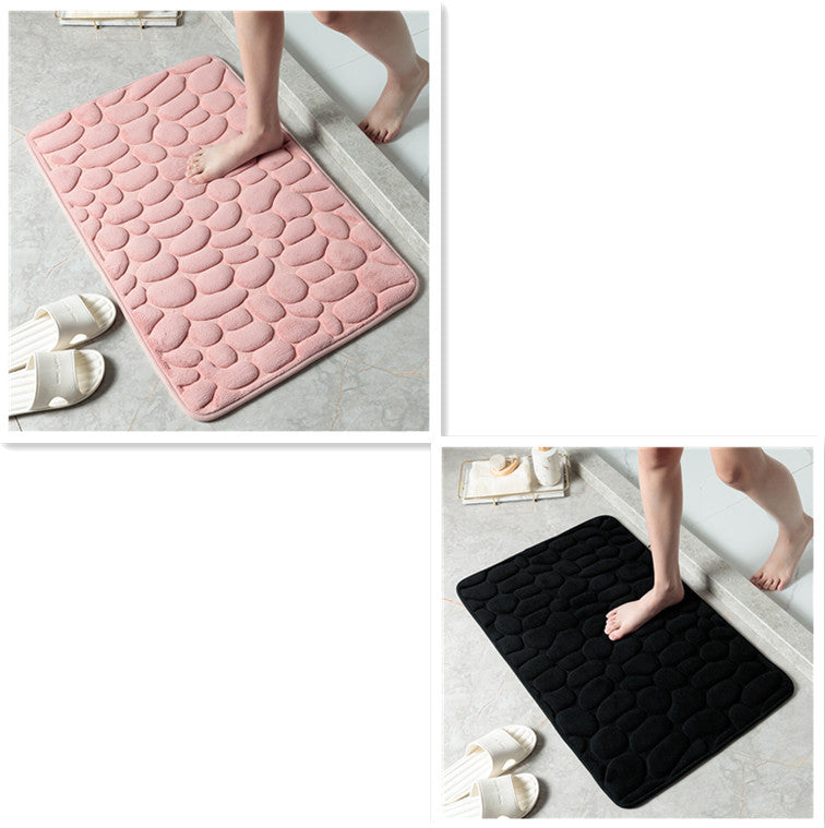 Pebble Stone Bathroom Mat | Soft Memory Foam Anti-Slip Bath Mat