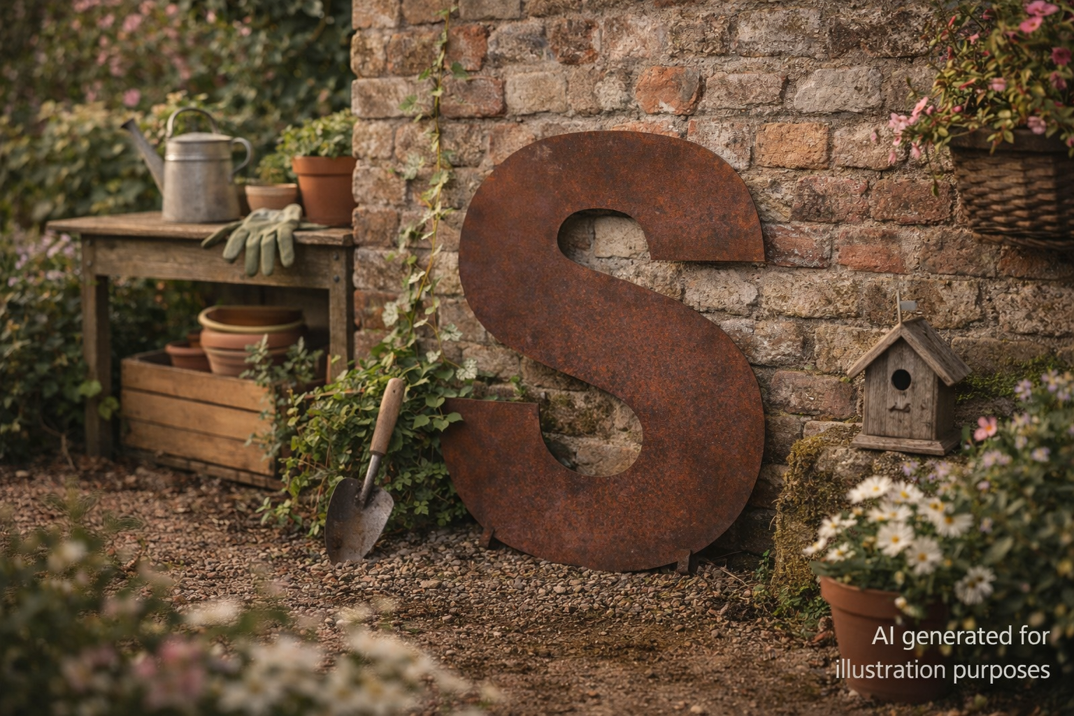 Large 70cm rusty metal letter from Rustic Warehouse Norfolk, industrial style house number or decorative letter for home or signs.