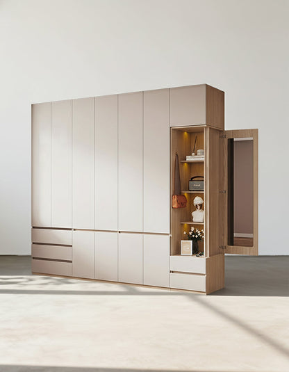 DC Concept Tiwari Small Wardrobe with Dressing Table, two-door double wardrobe in a compact bedroom furniture set