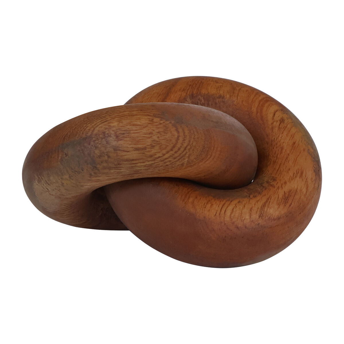 Small brown wooden knot sculpture by Orsina, decorative knot ornament for home decor, crafted from natural wood.