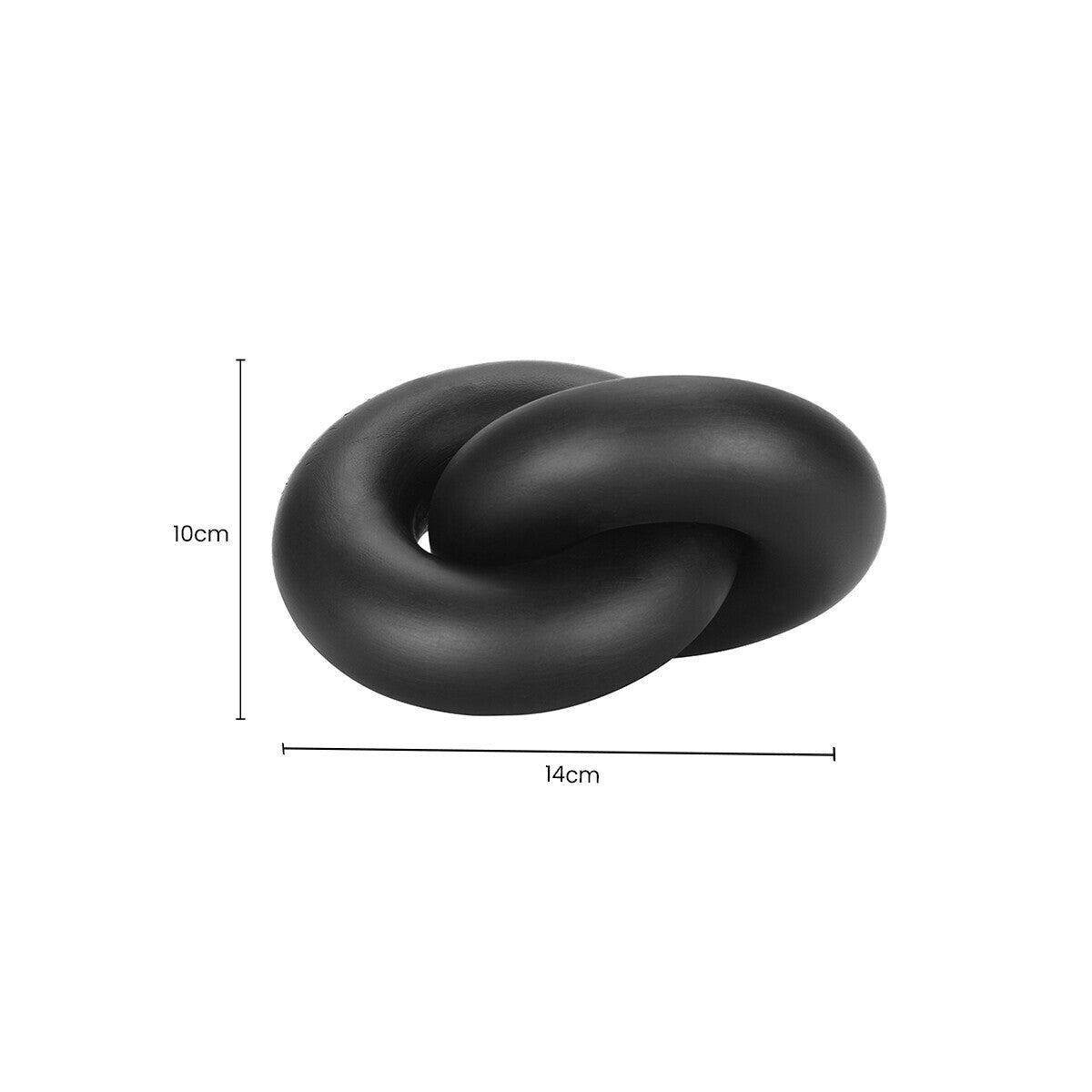 Small black wood knot sculpture by Orsina, featuring a natural knot design perfect for modern decor.