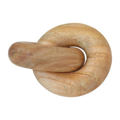 Orsina Cato Natural Wood Small Knot Decor sculpture with intricate wood grain and organic knot design for rustic home decor.