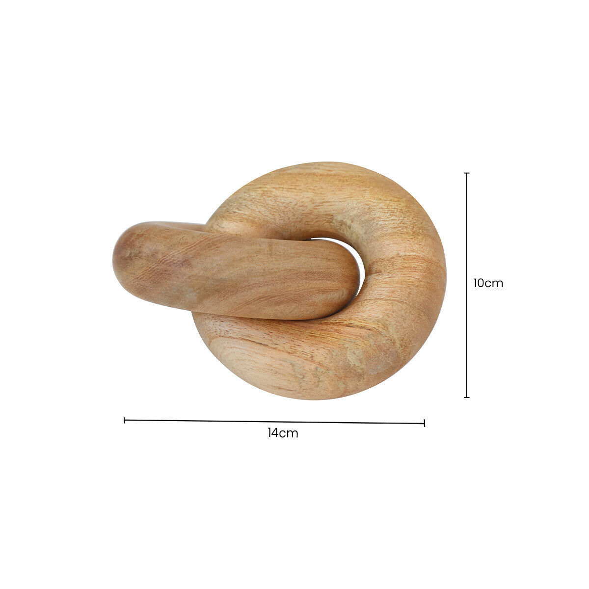 Orsina Cato natural wood small knot sculpture, handcrafted decorative wooden ornament showcasing organic knot details.