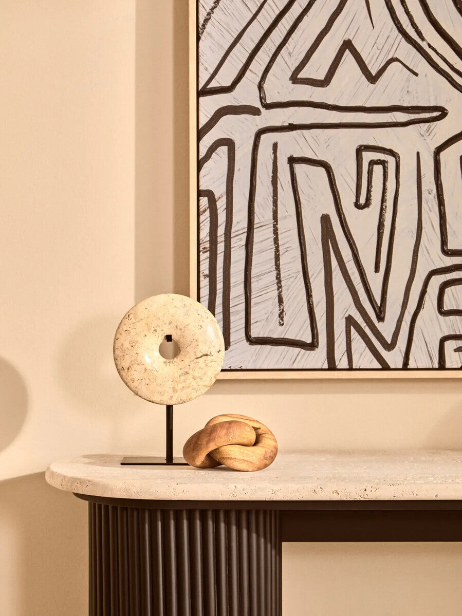 Orsina Cato natural wood small knot sculpture, decorative wooden ornament with organic knot design, artisanal home decor piece