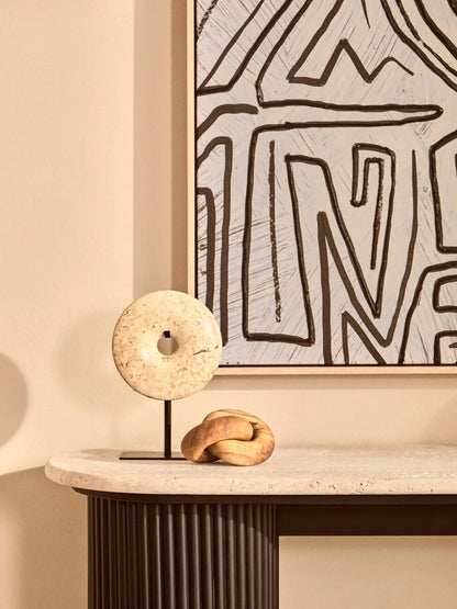 Orsina Cato natural wood small knot sculpture, decorative wooden ornament with organic knot design, artisanal home decor piece