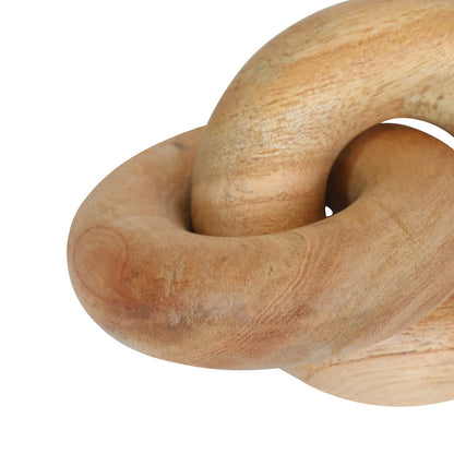Small knot decor sculpture made of natural wood by Orsina, showcasing a smooth, polished wooden ornament with a rustic finish.